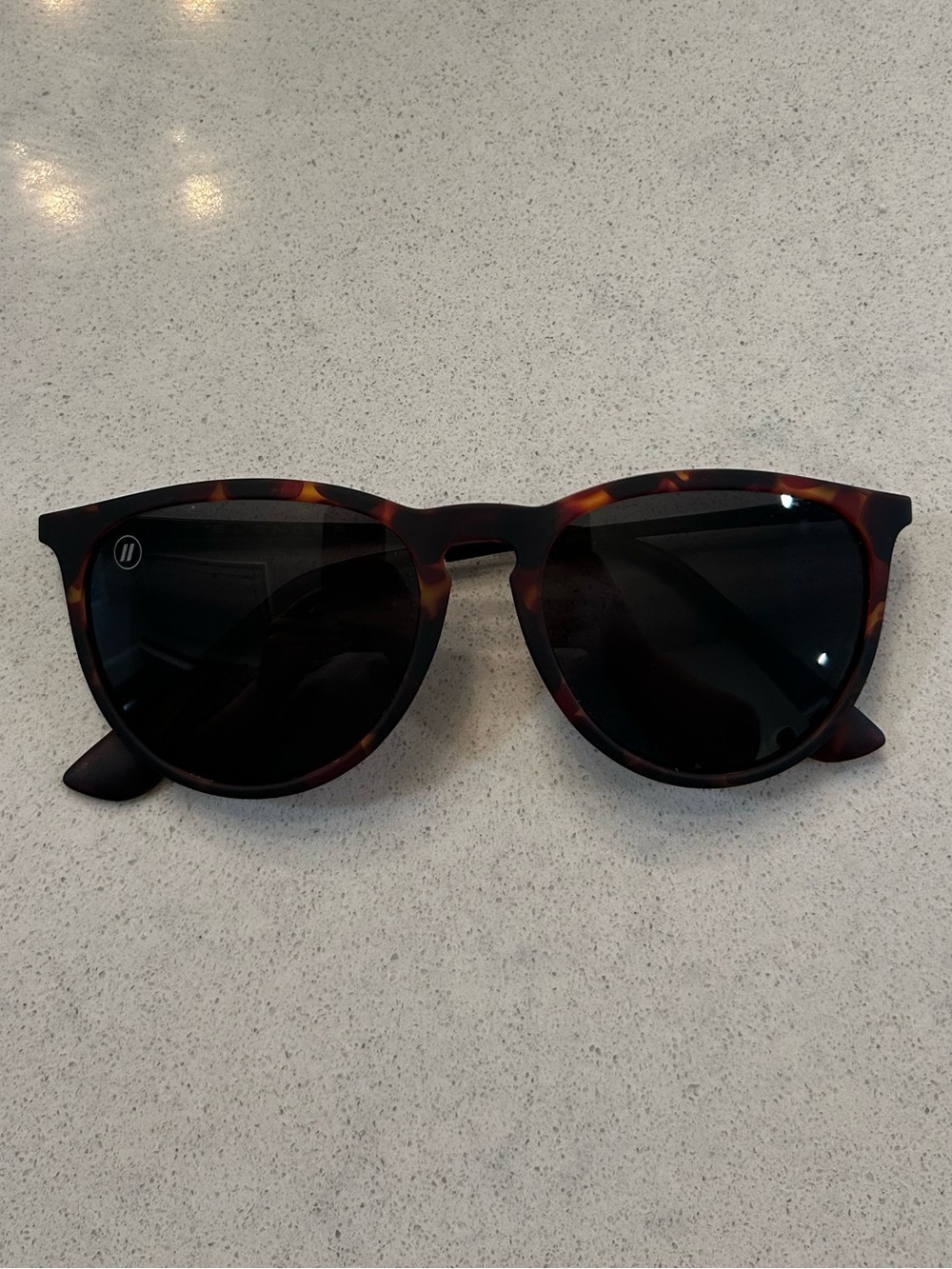 Blenders Round Tortoiseshell Sunglasses with Dark Lenses